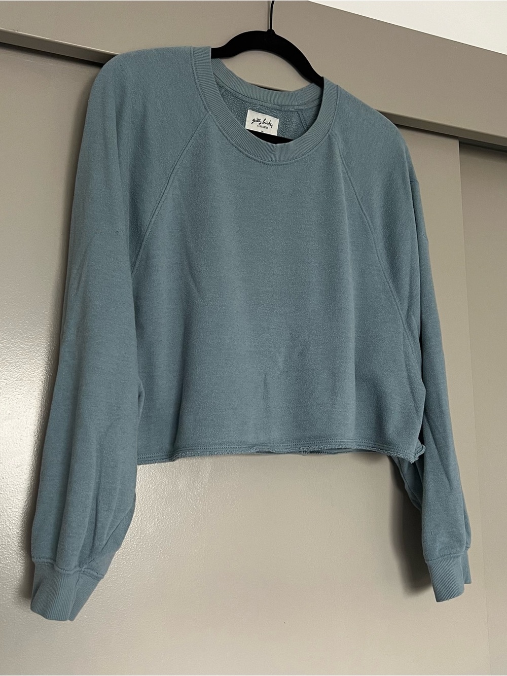 Gilly Hicks Blue Cropped Lounge Sweatshirt